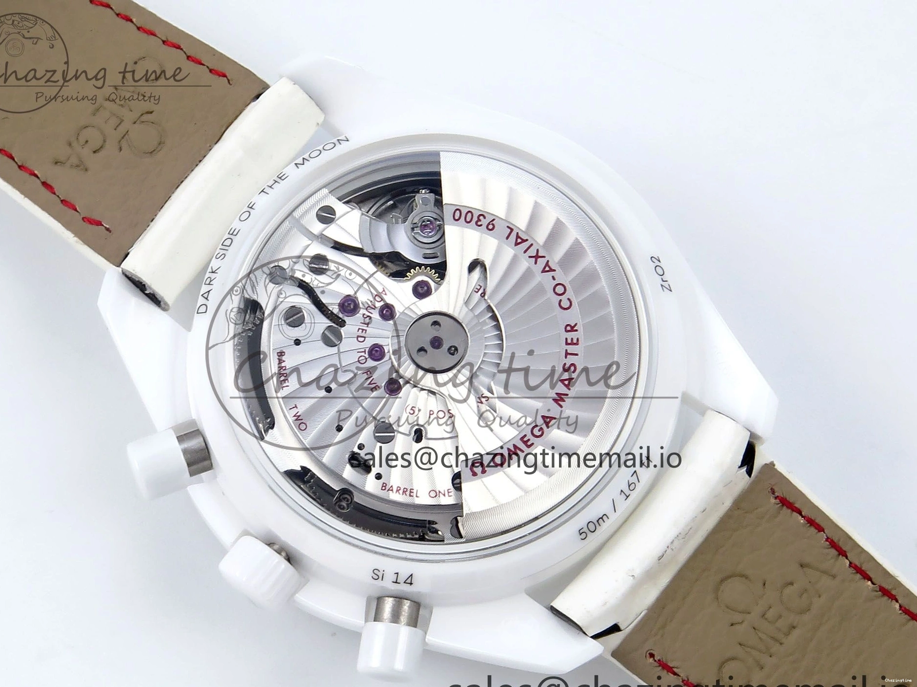 0522 Speedmaster White Side Of The Moon N1F 1:1 Best Edition White Dial White Ceramic on White Leather Strap A GoAnywhere 7694
